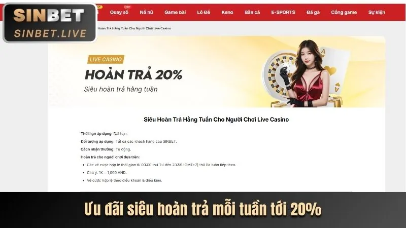 Hoàn trả casino hàng tuần alo789